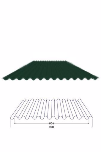 Immagine di Lamiera ondulata preverniciata verde sp. 0,35 mm
