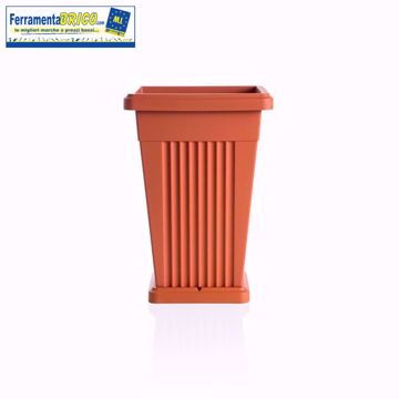 Immagine di VASO PIRAMIDE IN PLASTICA PER FIORI/PIANTE COLORE: TERRACOTTA