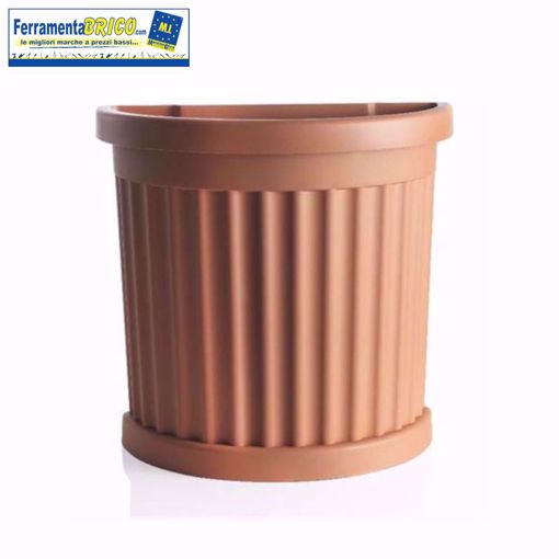 Immagine di VASO FIORIERA ROMA A MURO SEMICIRCOLARE CM 27X52X49H COLORE: TERRACOTTA