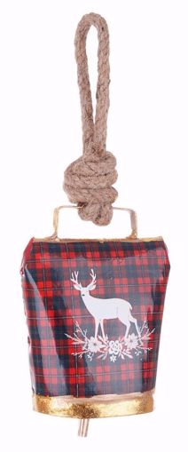 Immagine di PENDAGLIO WENDI CAMPANA TARTAN RENNA BIANCA