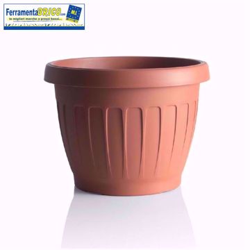 Immagine di Vaso circolare in plastica per fiori/piante diametro: cm 60 colore: terracotta serie: terra