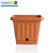 Immagine di VASO QUADRATO 30X30 CM IN PLASTICA PER FIORI/PIANTE COLORE: TERRACOTTA SERIE: TERRA