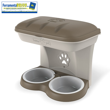 Immagine di BAMA - Ciotola appesa Food Stand per cane - 48 x 27 x 42 cm - Tortora