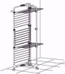 Immagine di GIMI Modular 3 Stendibiancheria da Pavimento, Stendino Verticale, a Torre, Spazio di Stenditura 30 m, con Ruote, Acciaio, 71 x 71 x 132 cm