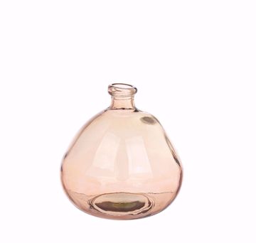 Picture of VASO VETRO ROSA ANTICO LOOPY H23
