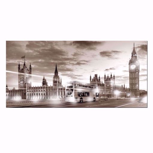 Immagine di Quadro Moderno London Black Shabby 31x66