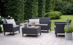 Immagine di Keter Salemo Lounge Set, Set Mobili da Giardino in Rattan con Divano 2 Posti 2 Poltrone e Tavolino Porta Cuscini, Grafite