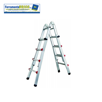 Immagine di SCALA ALLUMINIO TELESCOPICA STEP UP PIUMA 4+4 GRADINI KG150