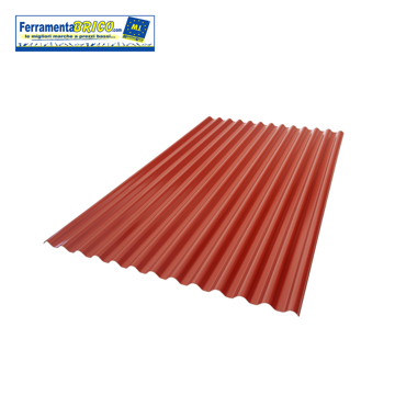 Immagine di PIASTRA PVC ASPETTO TEGOLA ONDULATA TECNOIMAC ECOLINA IN ECOTRES® 110 X 200 CM, SP 1.8 MM ROSSA