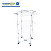Immagine di GIMI Modular 3 Stendibiancheria da Pavimento, Stendino Verticale, a Torre, Spazio di Stenditura 30 m, con Ruote, Acciaio, 71 x 71 x 132 cm