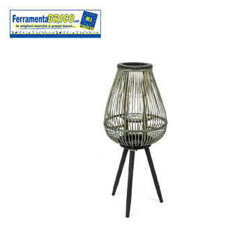 Immagine di LANTERNA TREPPIEDE BAMBOO VERDE NERO H 61.5 BIZZOTTO