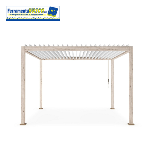 Immagine di PERGOLA OCEAN 3.6X3.6 RUSTIC-BIANCO