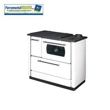 Picture of STUFA CUCINA A LEGNA K-LINE POPULAR BIANCA CON FORNO