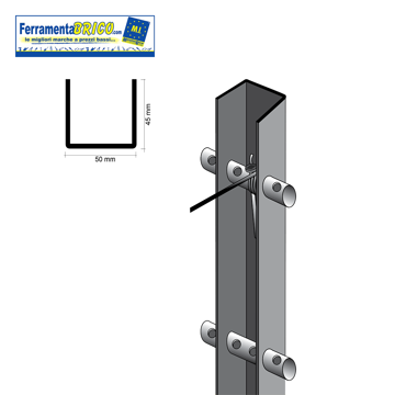 Immagine di PALO DI TESTATA 50 x 45 mm (H 2,50)