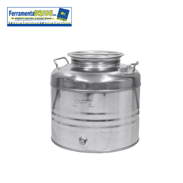 Immagine di CONTENITORE BIDONE FUSTO OLIO ACCIAIO INOX MAFFEI 30 LT