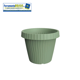 Immagine di VASO DIAMETRO 25 CM CIRCOLARE IN PLASTICA PER FIORI/PIANTE COLORE: SALVIA SERIE: ONDA