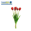 Immagine di BOUQUET ARTIFICIALE DI 5 TULIPANI ROSSO – H 40 CM