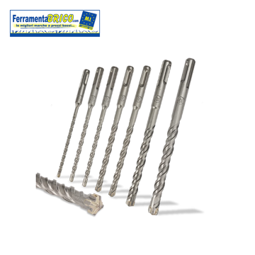 Immagine di EINHELL SET PUNTA SDS PLUS 4 TAGLIENTI PER CEMENTO ARMATO 210 MM - 7PZ