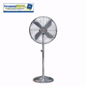 Immagine di VENTILATORE CROMATO PIANTANA  90W 4 PALE VINCO FS-50M-II