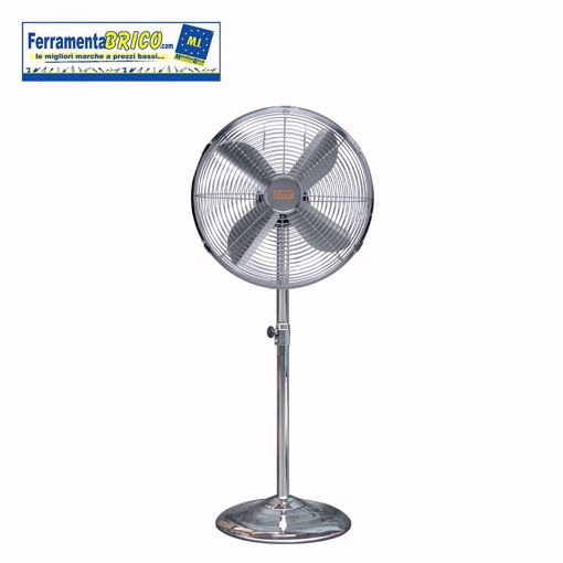 Immagine di VENTILATORE CROMATO PIANTANA  90W 4 PALE VINCO FS-50M-II